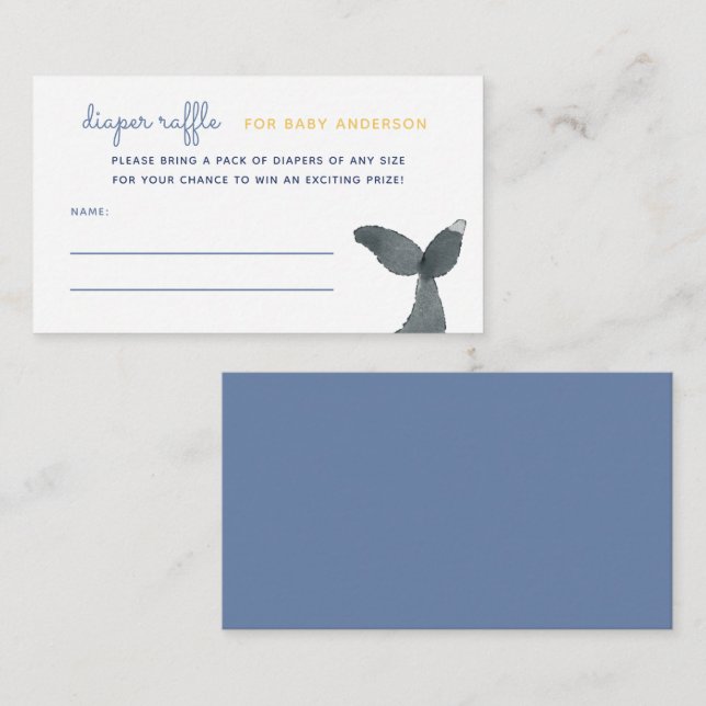 Carte D'accompagnement Barre de Baby shower de la baleine (Devant / Derrière)