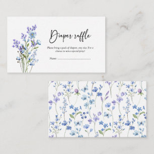 Carte D'accompagnement Barre de Baby shower Fleur sauvage bleu