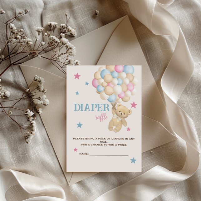 Carte D'accompagnement Barre Raffle Beige Rose Bleu Moderne Cute (Créateur téléchargé)