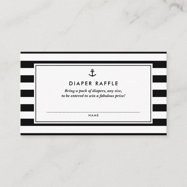 Carte D'accompagnement Barreau noir et blanc Baby shower nautique (Devant)