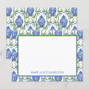 Carte D'accompagnement Barres de gingembre bleu et vert et bambou