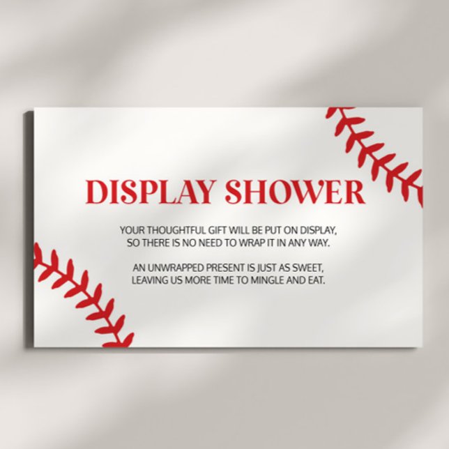 Carte D'accompagnement Baseball blanc Baby shower rouge Afficher douche (Créateur téléchargé)