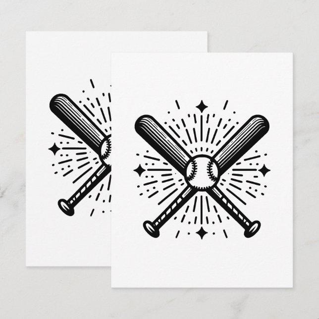 Carte D'accompagnement baseball vintage (Devant / Derrière)