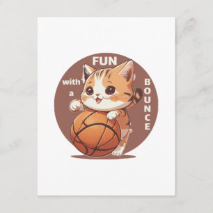 Carte D'accompagnement basket-ball chat