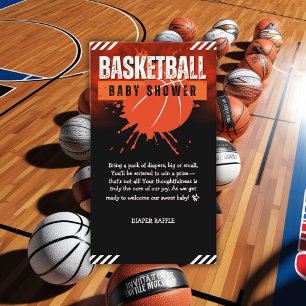 Carte D'accompagnement Basket-ball moderne Orange Ball Baby shower