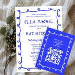 Carte D'accompagnement Bat mitzvah de la barre QR personnalisée avec bouc<br><div class="desc">CARTES DE FERMETURE parfaites à inclure pour un bat mitzvah, bar mitzvah ou toute autre célébration juive ! Un cadre de bracelets compliqué pour vous sur le côté avant ! ENTIÈREMENT PERSONNALISABLE ! Cliquez sur "Personnaliser" ci-dessus pour modifier le texte et ajouter votre lien au code QR. Cliquez sur "modifier...</div>