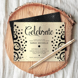 Carte D'accompagnement Bat mitzvah Gold Foil Black Tree of Life Script