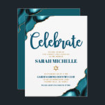 Carte D'accompagnement Bat mitzvah Moderne Or Turquoise Agate Script<br><div class="desc">Soyez fier, réjouissez-vous et présentez cette étape importante de votre Bat mitzvah préféré ! Inclure ce cool, unique, moderne, personnalisé insert pour plus d'informations sur votre événement. La typographie de script bleu foncé et l'étoile faux or de David superposent un arrière - plan blanc simple et propre avec des roches...</div>