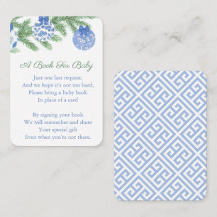 Carte D'accompagnement Bauble Bleu Blanc Baby shower De Vacances Apporter