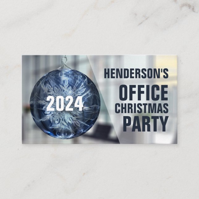 Carte D'accompagnement Bauble Festif, Billet de fête de Noël au bureau (Devant)