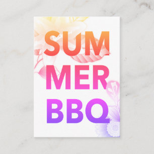 Carte D'accompagnement BBQ ÉTÉ Floral été
