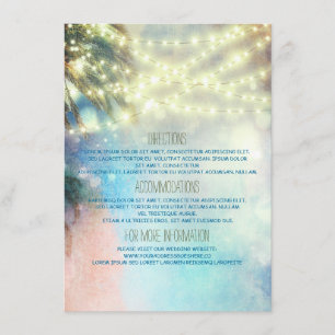 Carte D'accompagnement Beach Palms Détails du Mariage - Informations