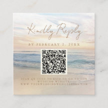 Beach Sunset Seaside Mariage Code de balayage RSVP