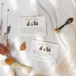 Carte D'accompagnement Bear Adventure Winter Mountains Diaper Raffle