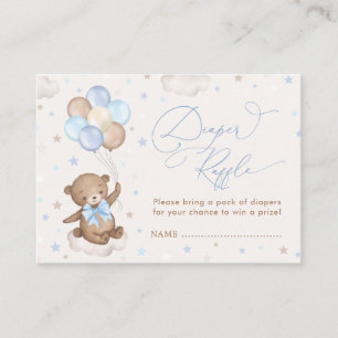 Carte D'accompagnement Bear Balloon Blue Brown Stars Livres pour Baby Boy