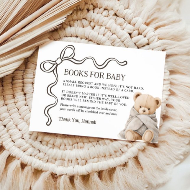 Carte D'accompagnement Bear Books for Baby Card  (Créateur téléchargé)
