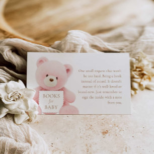 Carte D'accompagnement Bear Girl Baby shower Livres pour bébé