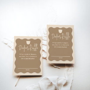 Carte D'accompagnement Bear Wavame Diaper Raffle Baby shower simple