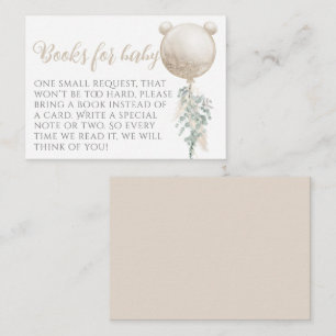 Carte D'accompagnement Bearly wait Balloon Baby shower books