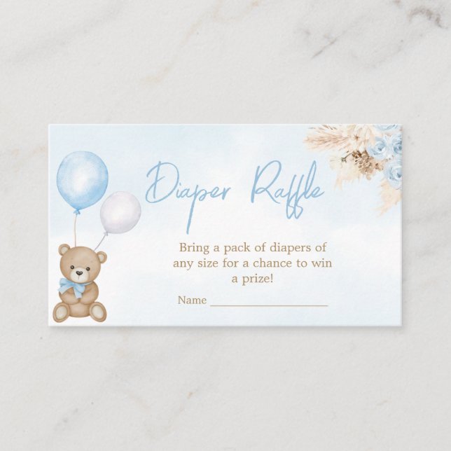 Carte D'accompagnement Bearly Wait Blue Oear Baby shower Déchets Raffin (Devant)