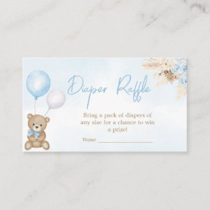 Carte D'accompagnement Bearly Wait Blue Oear Baby shower Déchets Raffin