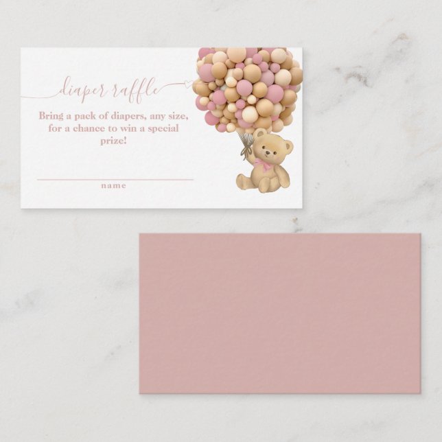 Carte D'accompagnement Bearly Wait Boho Balloon Baby shower neutre Diape (Devant / Derrière)