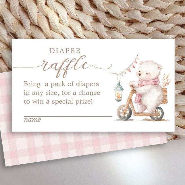 Carte D'accompagnement Bearly Wait Girl Baby shower Déchets Raffle (Créateur téléchargé)