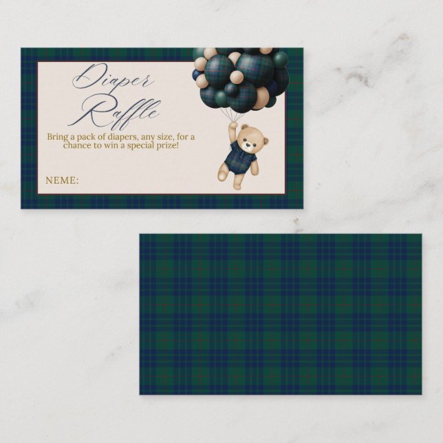 Carte D'accompagnement Bearly Wait Teddy Balloon Baby Shower diaper (Devant / Derrière)