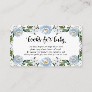 Carte D'accompagnement Beau Baby shower Floral Bleu Livres Pour Bébé