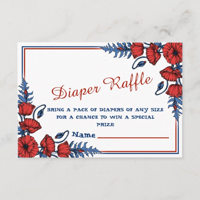 Carte D'accompagnement Beau Baby shower Floral Poppy Personnalisé (Devant)