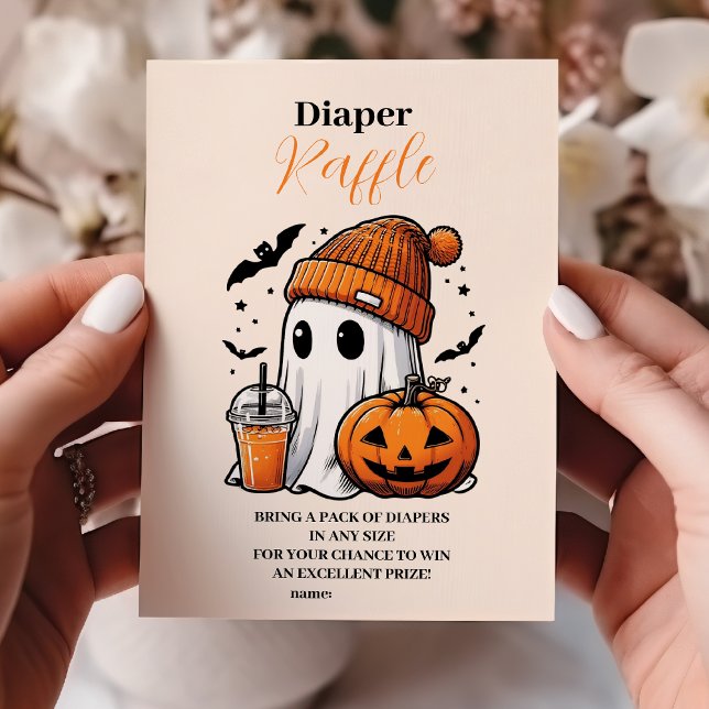 Carte D'accompagnement Beau Baby shower Halloween Raffle Diapper (Créateur téléchargé)