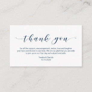 Carte D'accompagnement Beau Elégant, dans Navy Blue, Merci Mariage