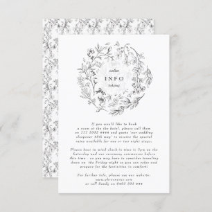 Carte D'accompagnement Beau Mariage floral à croquis