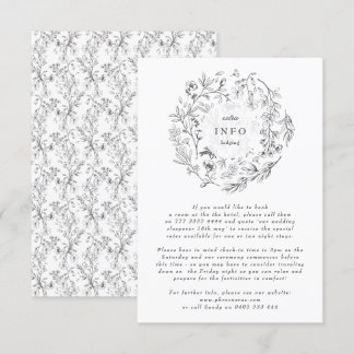 Carte D'accompagnement Beau Mariage floral à croquis