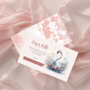 Carte D'accompagnement Beau Swan Baby shower Floral Déchets Raffle