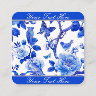 Carte D'accompagnement Beauté florale bleue et blanche