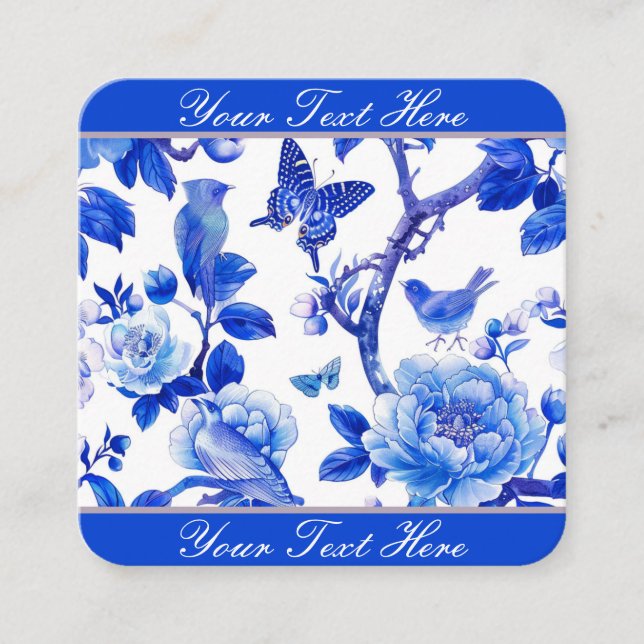Carte D'accompagnement Beauté florale bleue et blanche (Devant)