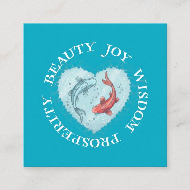 Carte D'accompagnement Beauté, Joie, Sagesse Prospérité Koi  (Devant)