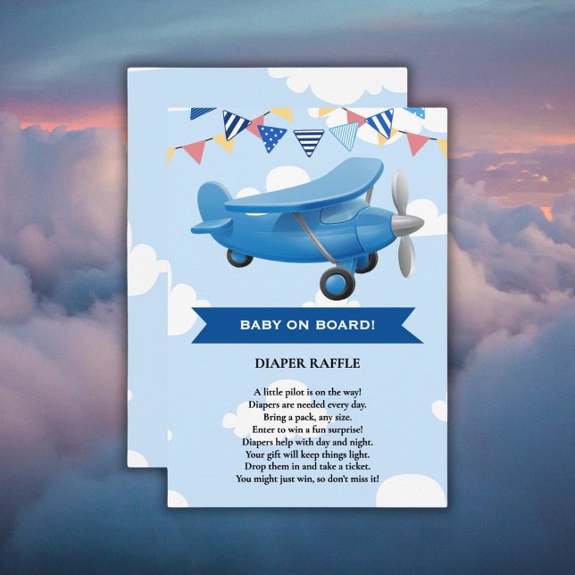 Carte D'accompagnement Bébé à bord ! Baby shower d'avion (Créateur téléchargé)