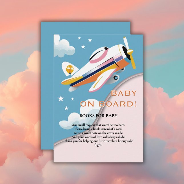 Carte D'accompagnement Bébé à bord Baby shower d'avion d'aviation moderne (Créateur téléchargé)