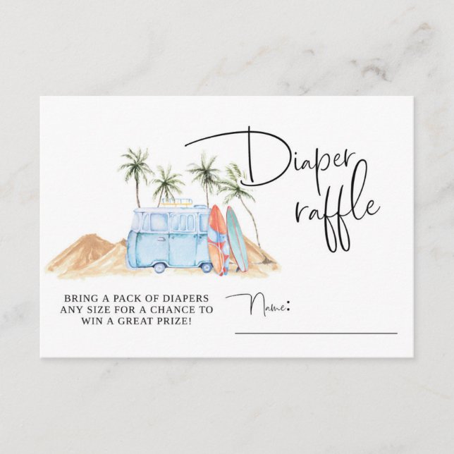 Carte D'accompagnement Bébé à bord, Baby shower d'été, Baby shower, E (Devant)