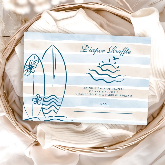 Carte D'accompagnement Bébé à bord Baby shower Diapper Raffle (Créateur téléchargé)