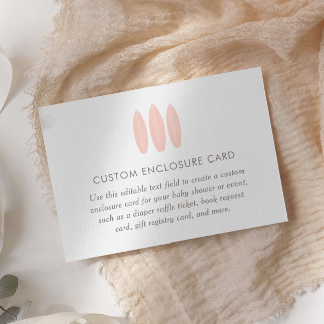 Carte D'accompagnement Bébé à bord Baby shower Surf rose personnalisé (Créateur téléchargé)