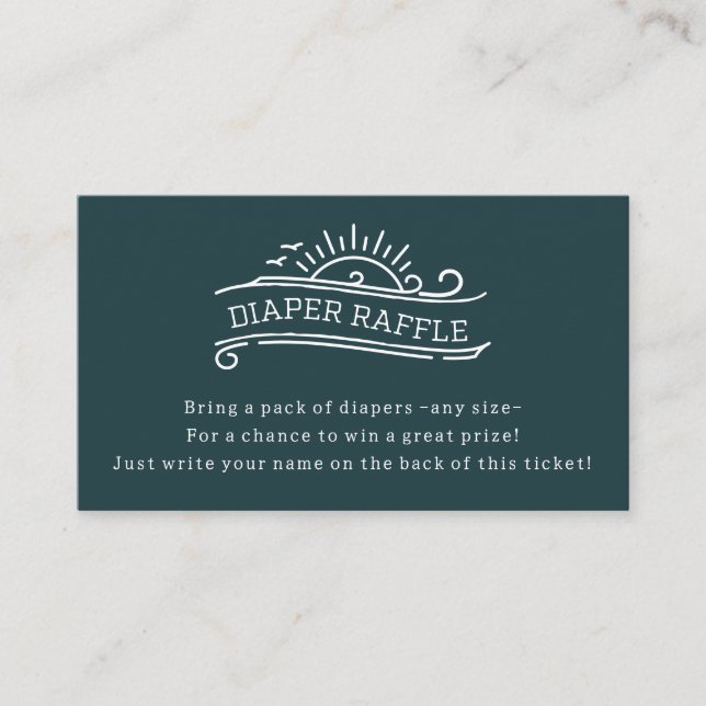 Carte D'accompagnement Bébé à bord de la couche Raffle Ardoise Bleu Baby  (Devant)