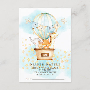 Carte D'accompagnement Bébé Animaux Ballons à air chaud Déchets de filet