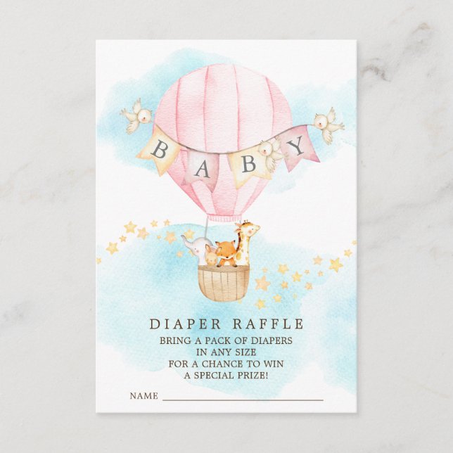 Carte D'accompagnement Bébé Animaux Ballons à air chaud Déchets de filet (Devant)