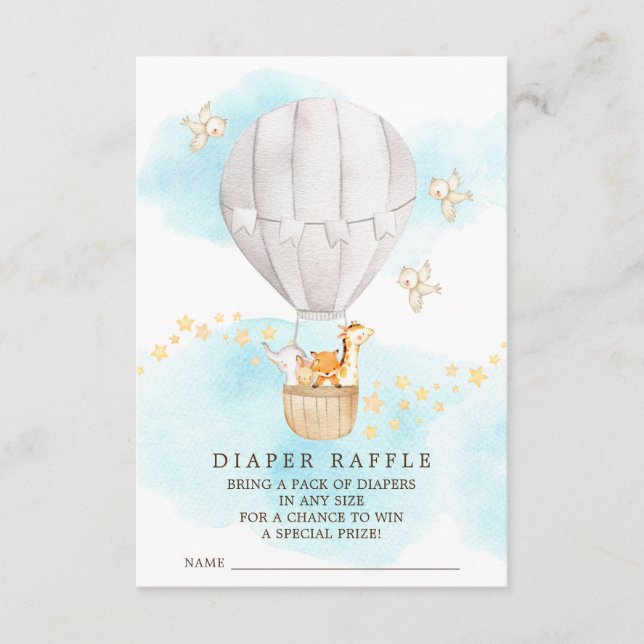 Carte D'accompagnement Bébé Animaux Ballons à air chaud Déchets de filet (Devant)