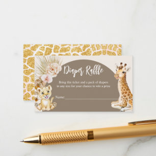 Carte D'accompagnement Bébé animaux boho arch baby shower tombole de couc