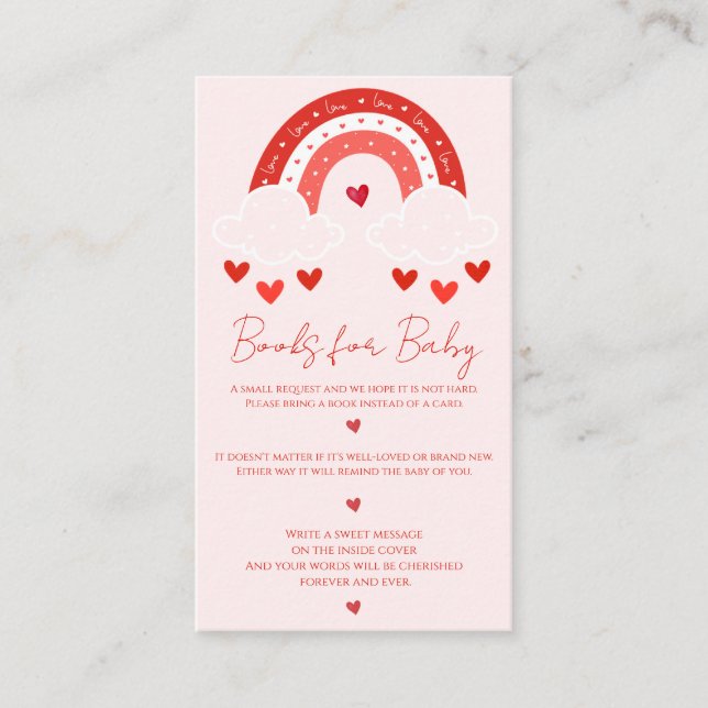 Carte D'accompagnement Bébé arc-en-ciel rouge showering (Devant)