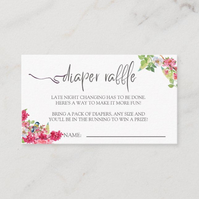 Carte D'accompagnement Bébé baby shower Déchets Raffle En Fleur Été (Devant)
